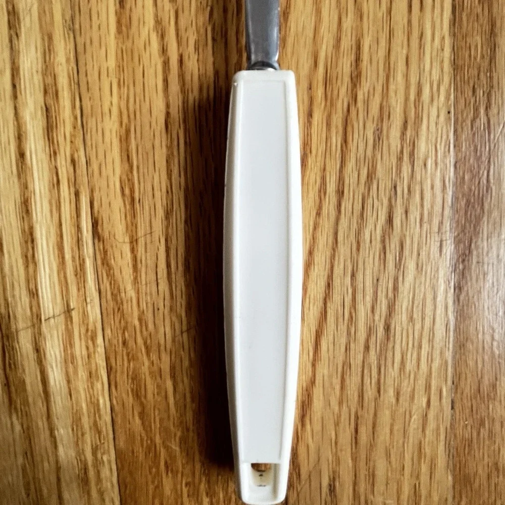Vintage 1970's ECKO Chromium Plated Slotted Spatula Flipper White Handle MCM USA